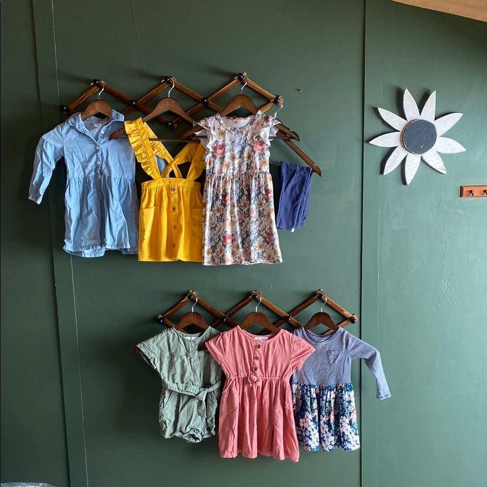Floral and Pink Kids Dress Set Size 3t lot Lucky Brand Zara Carters Old Navy Euc